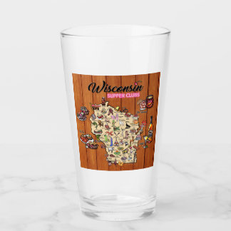 Pint Glass - Wisconsin Supper Club Karte Glas