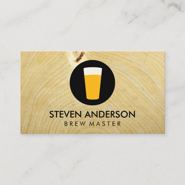Pint-Logo für Bier | Holzkörner Visitenkarte (Vorderseite)