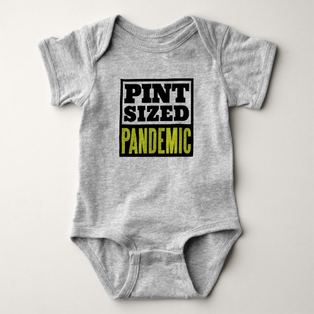 Pint-Sized Pandemic Unisex Hipster Baby One-Piece Baby Strampler (Vorderseite)