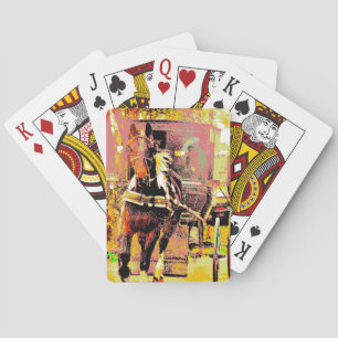 Pinto Amish Horse 8-Bit Art Spielkarten