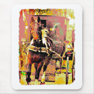 Pinto Amish Pferd 8-Bit Kunst Mousepad