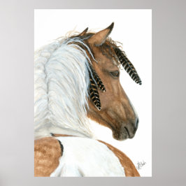 Pinto Horse by BiHrle Poster