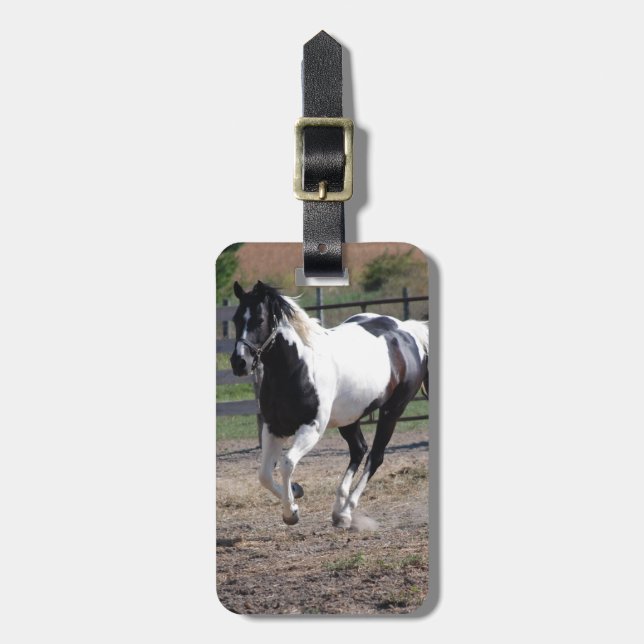 Pinto Paint Horse Gepäckanhänger (Vorderseite vertikal)