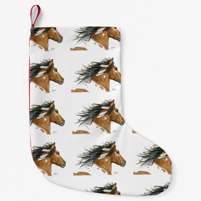 Pinto Paint Horse von BiHrLe Christmas Strumpf Kleiner Weihnachtsstrumpf (Vorderseite)