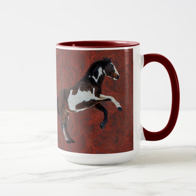 Pinto Paint Stallion Pferd züchten Tasse (Rechts)