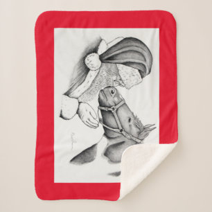 Pinto Pferd und der Weihnachtsmann Sherpadecke