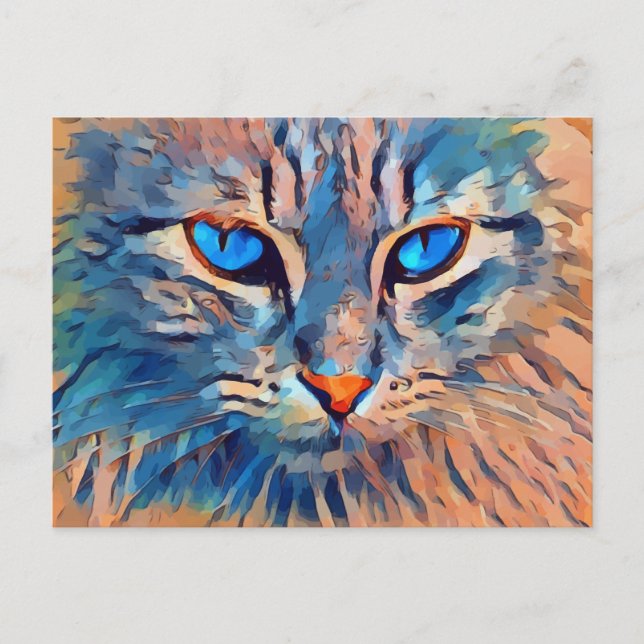 Pintura de gatos feiertagspostkarte (Vorderseite)