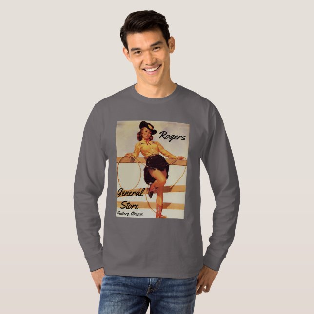 Pinup-Cowgirl T-Shirt (Vorne ganz)
