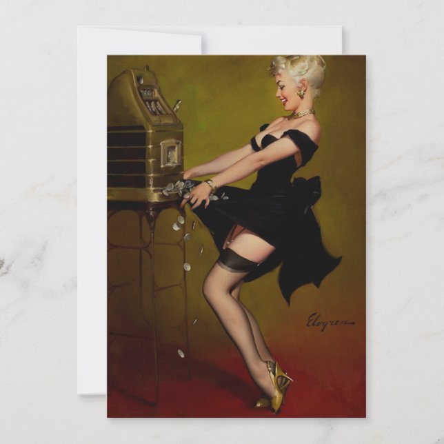 Pinup-Girl für Vintage Steckplätze (Vorderseite)