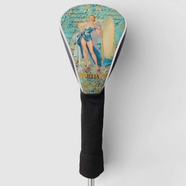 Pinup Girl Personalisiert Golf Headcover (Vorderseite)