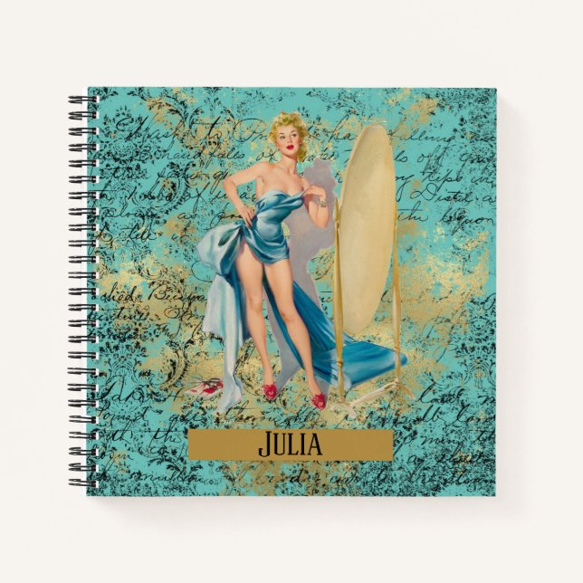 Pinup Girl Personalisiert Notizbuch (Vorderseite)