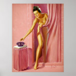 Pinup in Dusche Poster<br><div class="desc">Vintage Pinup.</div>