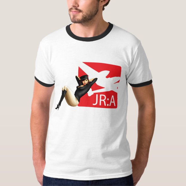 Pinup-Mädchen-T - Shirt 'John Ross: American (Vorderseite)