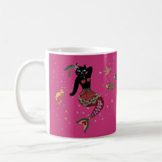 Pinup-Meerjungfrau-Katze Kaffeetasse