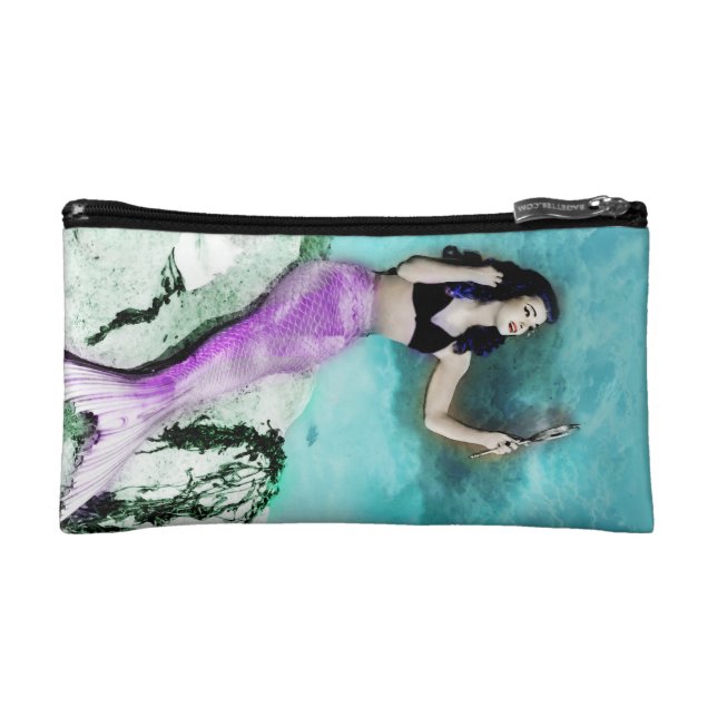 Pinup-Meerjungfrau Makeup-Tasche (Vorderseite)