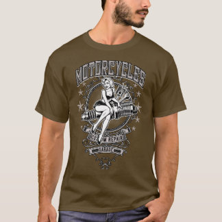 PinUp Motorradgarage Workshop T-Shirt
