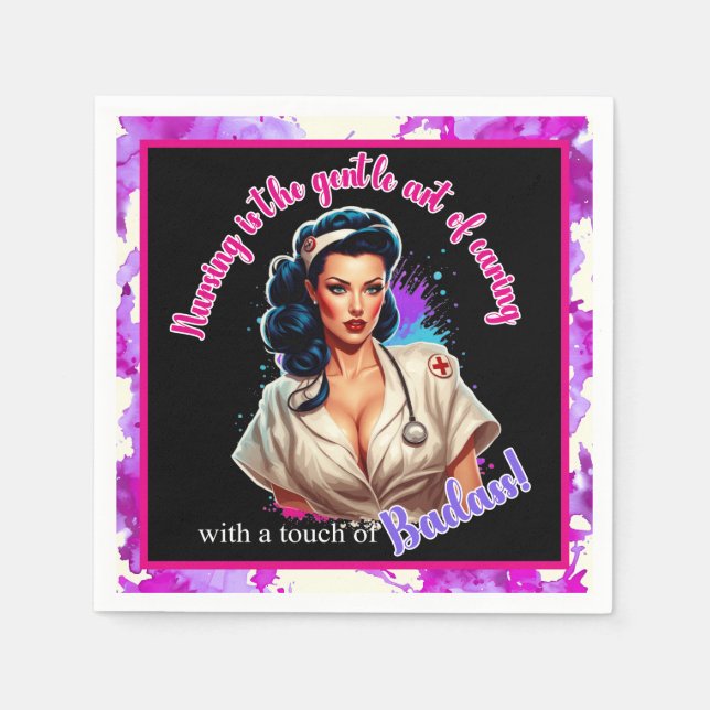Pinup_ Nurse Badass Serviette (Vorderseite)