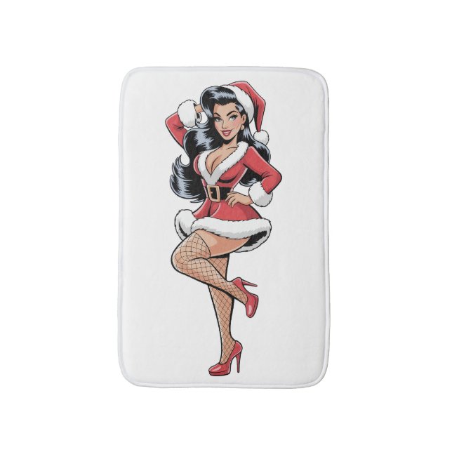 Pinup Santa Babe Badematte (Vorderseite Vertikal)