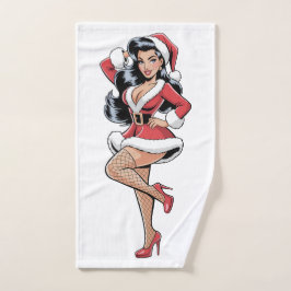 Pinup Santa Babe Handtuch