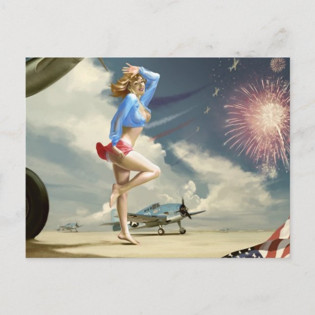 Pinups des années 40, carte postale (Devant)