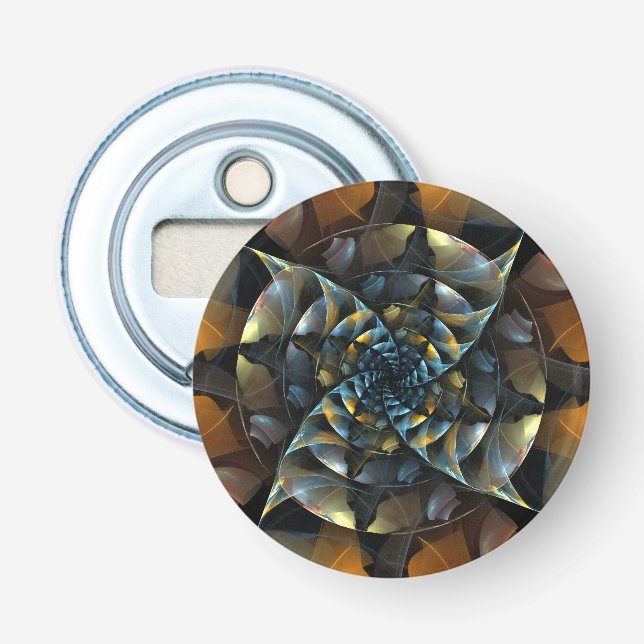 Pinwheel Abstrakt Art Button Flaschenöffner (Vorderseite)
