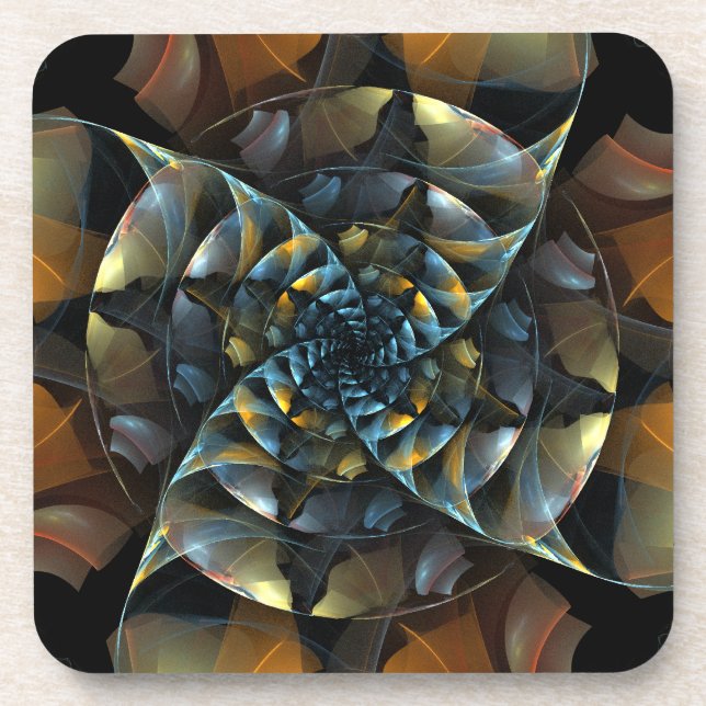 Pinwheel Abstrakt Art Cork Untersetzer (Vorderseite)