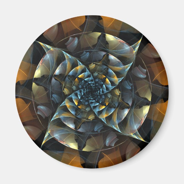 Pinwheel Abstrakt Art Round Magnet (Vorne)
