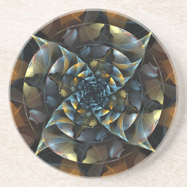 Pinwheel Abstrakt Art Sandstone Untersetzer (Vorne)