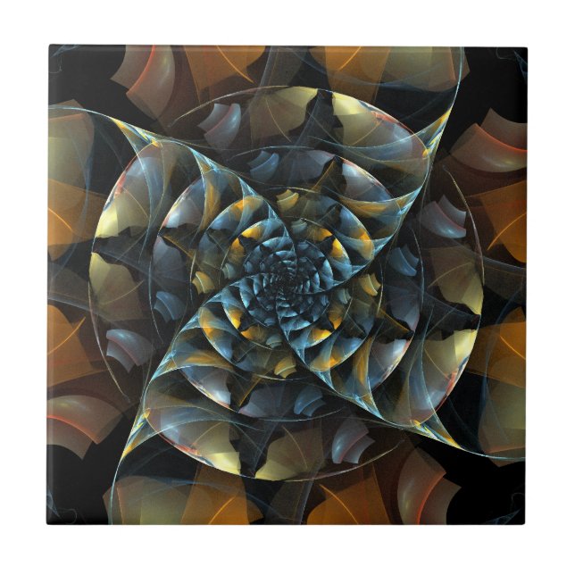 Pinwheel Abstrakt Art Tile Fliese (Vorderseite)