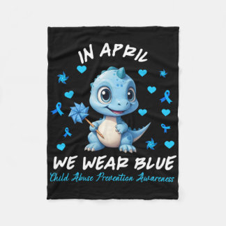 Pinwheel Dino Im April tragen wir blauen Kindesmis Fleecedecke
