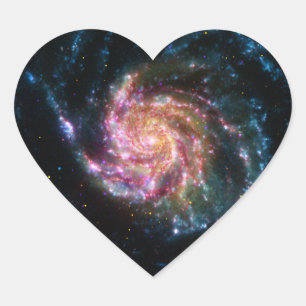 Pinwheel Galaxy Spirale Space Herz-Aufkleber