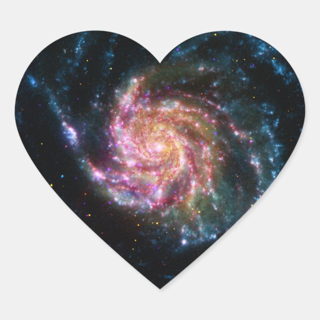 Pinwheel Galaxy Spirale Space Herz-Aufkleber (Vorderseite)