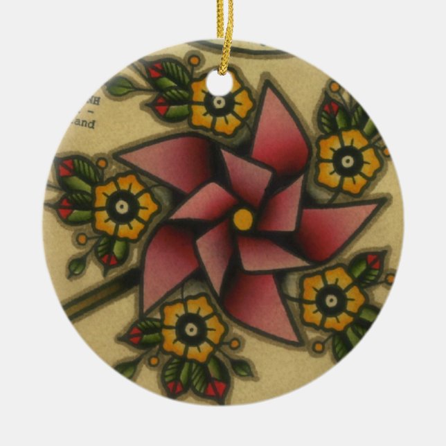 Pinwheel Keramik Ornament (Vorne)