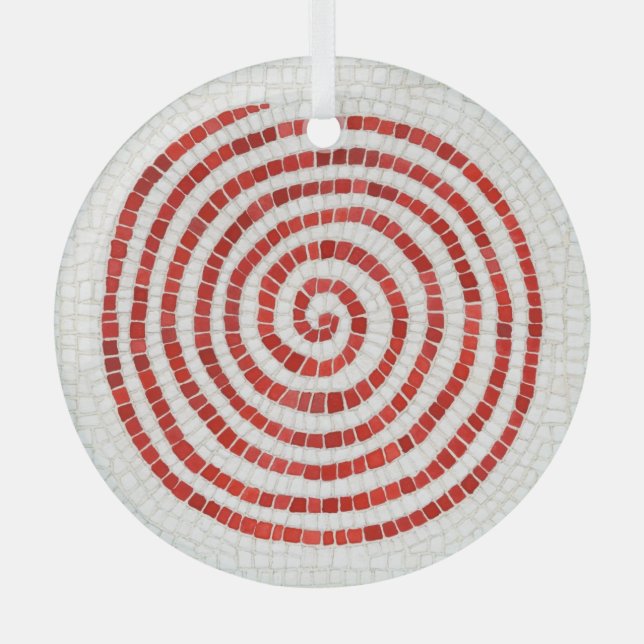 PINWHEEL MOSAIC Glass Circle Ornament Aus Glas (Vorderseite)