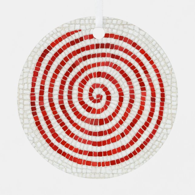 PINWHEEL MOSAIC Metal Round Ornament Aus Metall (Vorderseite)