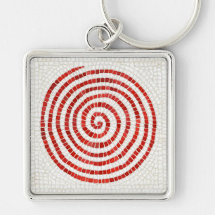 PINWHEEL MOSAIK Premium Quadrat-Schlüsselanhänger Schlüsselanhänger