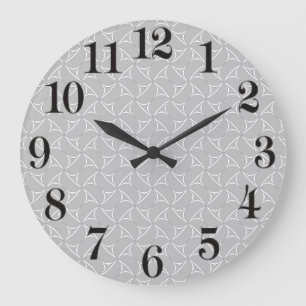 Pinwheel Spiral White Abstract Illusions Line Art Große Wanduhr