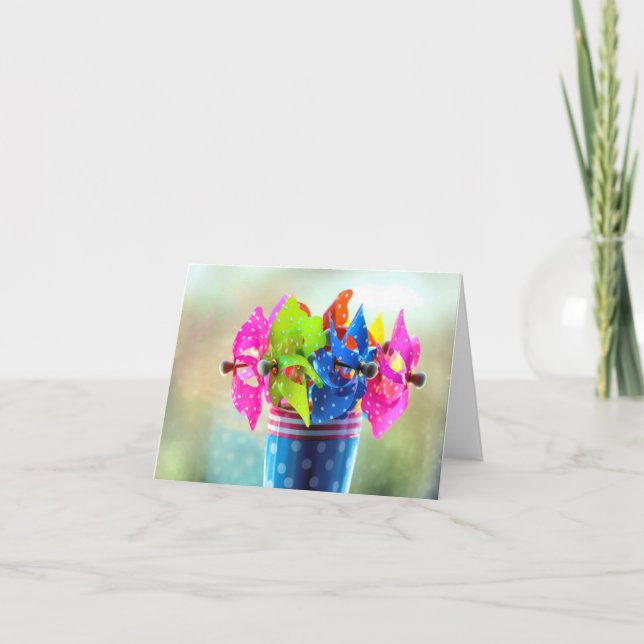 Pinwheels Bouquet Karte (Vorderseite)