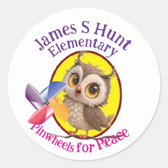 Pinwheels for Peace, Classic Round Sticker (Vorderseite)