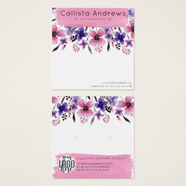 Pinzette Floral Pinselstrich Pinselstriche (Vorne & Hinten)