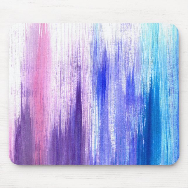 Pinzette Lila Pinselstriche Pinselstriche Wasserfa Mousepad (Vorne)