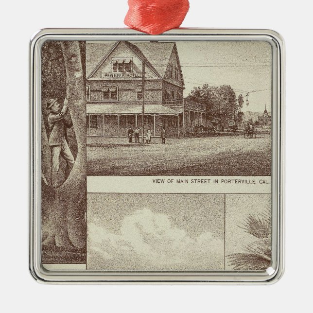 Pioneer Land Co tract, Porterville Ornament Aus Metall (Vorne)
