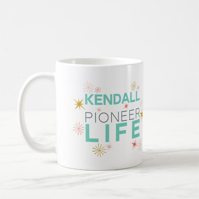 Pioneer Life Funkelnd - Individuelle Name Kendall Kaffeetasse (Links)