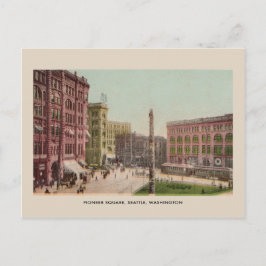 Pioneer Platz, Seattle Vintag Postkarte