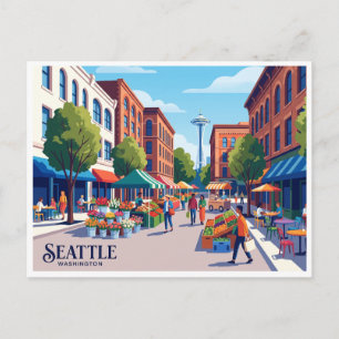 Pioneer Square Market Street Seattle Washington Postkarte