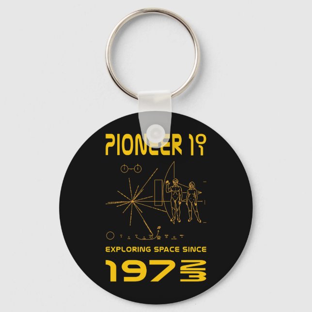 Pionier 10 & 11 | Raumfahrt 1972 & 1973 | Gold Schlüsselanhänger (Vorderseite)