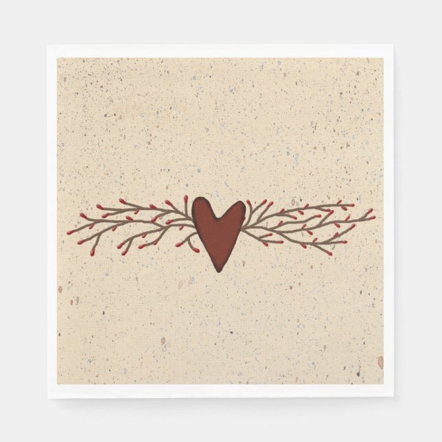 Pip Berry Heart Paper Napkins Serviette (Vorderseite)