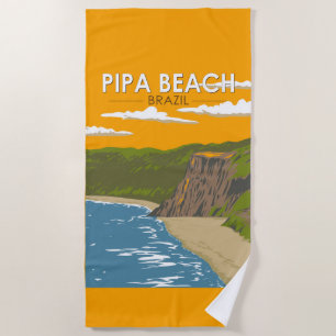 Pipa Beach Brasilien Reisen Art Vintag Strandtuch