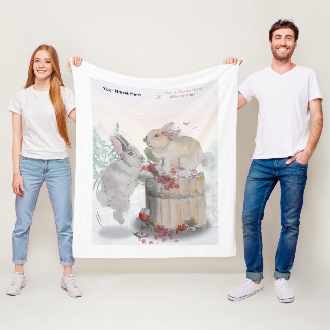 "Pipa & Marlow" Boganhues print Fleecedecke (Beispiel)