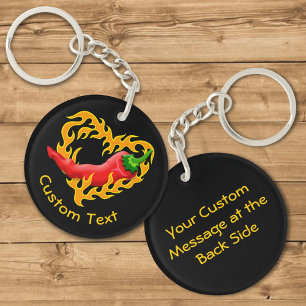 Pipe avec Flame Heart Keychain